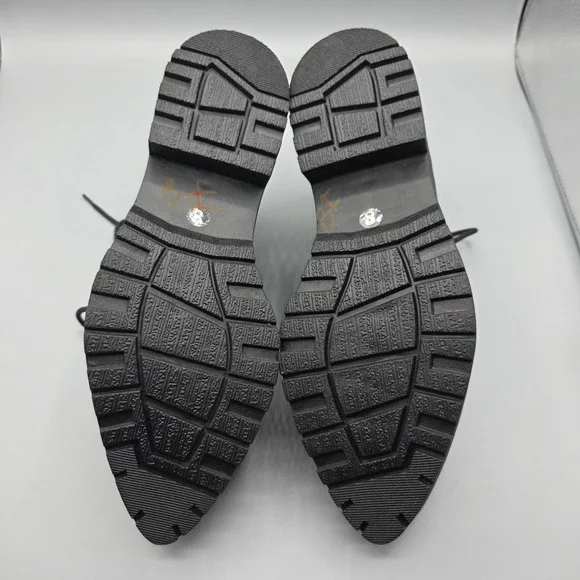 Jeffrey Campbell Bardem Shoes Womens 8 Black Leather Platform Oxford Pointed Toe - Picture 10 of 15